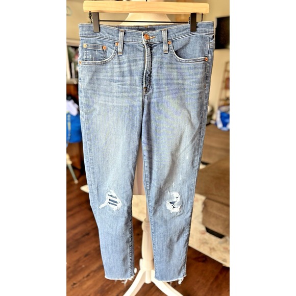 J.CREW‎ 9" Women's Toothpick Jean in Rip & Repair Wash Size 29 - Picture 7 of 16